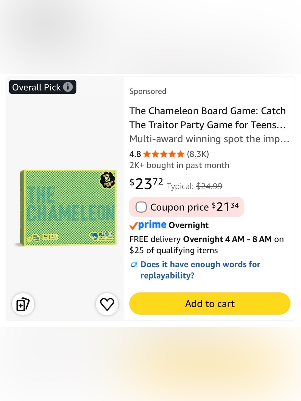 The Chameleon Party Game - Green Edition